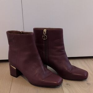 Franco Sarto Deep Burgundy Ankle Boots